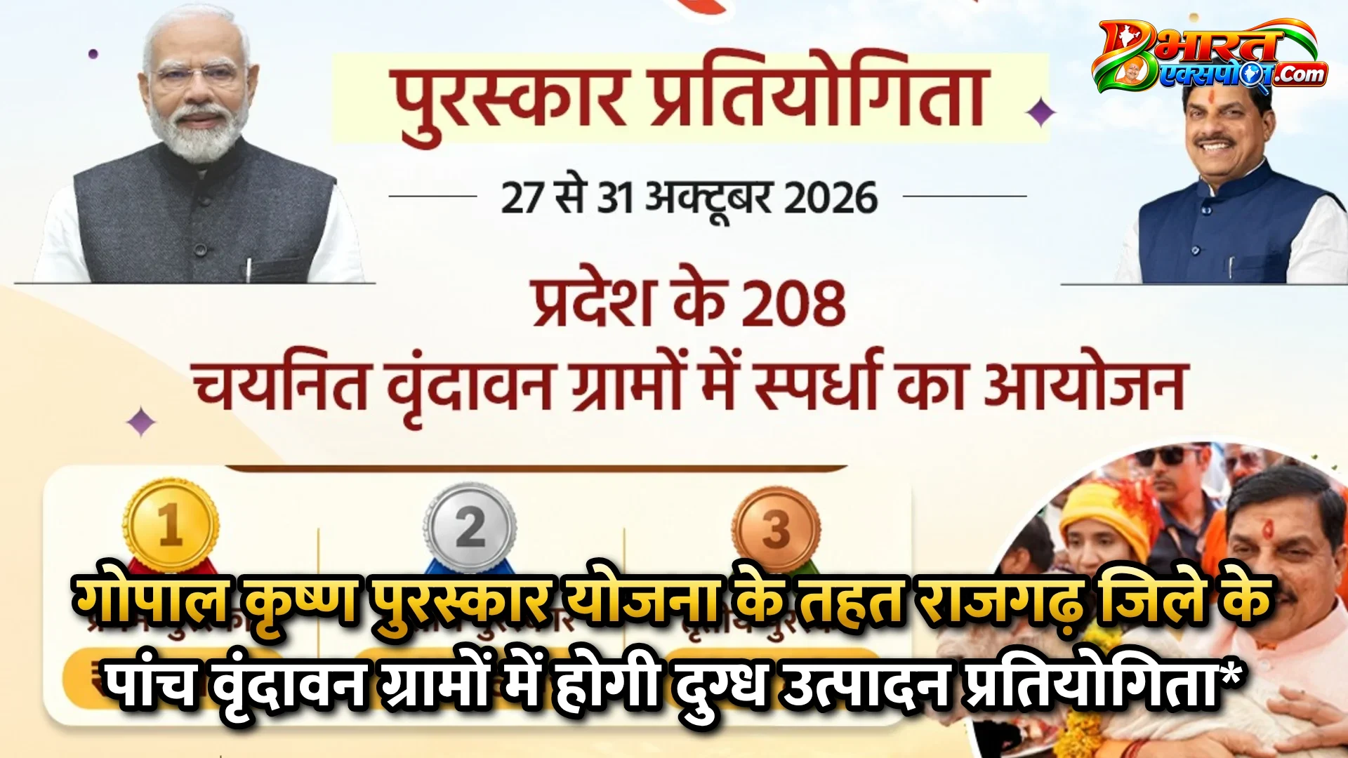 गोपाल कृष्ण पुरस्कार योजना के तहत राजगढ़ जिले के पांच वृंदावन ग्रामों में होगी दुग्ध उत्पादन प्रतियोगिता*